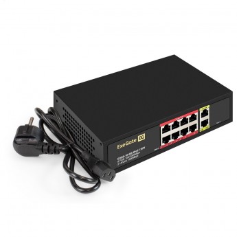 Коммутатор неуправляемый EXEGATE EDGS-1010D.8POE-120W Коммутатор неуправляемый EXEGATE EDGS-1010D.8POE-120W