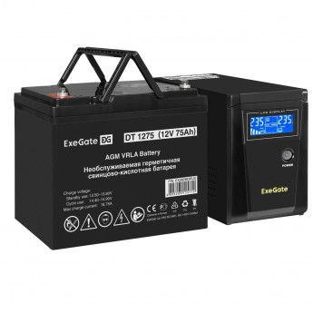 Комплект EXEGATE ИБП EX295986RUS + батарея 75Aч EX282983RUS 1шт Комплект EXEGATE ИБП EX295986RUS + батарея 75Aч EX282983RUS 1шт
