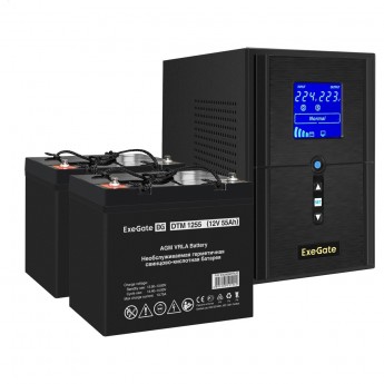 Комплект EXEGATE ИБП EX295987RUS + батарея 55Aч EX285667RUS 2шт