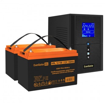 Комплект EXEGATE ИБП EX295988RUS + батарея 100Aч EX285656RUS 2шт Комплект EXEGATE ИБП EX295988RUS + батарея 100Aч EX285656RUS 2шт