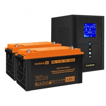 Комплект EXEGATE ИБП EX295988RUS + батарея 120Aч EX285657RUS 2шт Комплект EXEGATE ИБП EX295988RUS + батарея 120Aч EX285657RUS 2шт