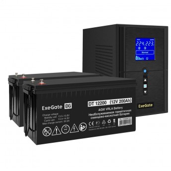 Комплект EXEGATE ИБП EX295988RUS + батарея 200Aч EX282991RUS 2шт Комплект EXEGATE ИБП EX295988RUS + батарея 200Aч EX282991RUS 2шт