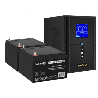 Комплект EXEGATE ИБП EX295988RUS + батарея 26Aч EX282970RUS 2шт Комплект EXEGATE ИБП EX295988RUS + батарея 26Aч EX282970RUS 2шт