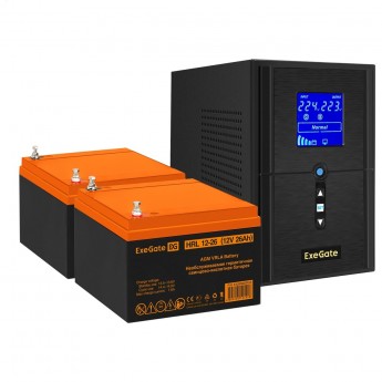 Комплект EXEGATE ИБП EX295988RUS + батарея 26Aч EX285663RUS 2шт Комплект EXEGATE ИБП EX295988RUS + батарея 26Aч EX285663RUS 2шт
