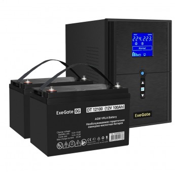 Комплект EXEGATE ИБП EX295989RUS + батарея 100Aч EX282985RUS 2шт Комплект EXEGATE ИБП EX295989RUS + батарея 100Aч EX282985RUS 2шт