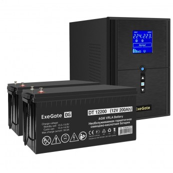 Комплект EXEGATE ИБП EX295989RUS + батарея 200Aч EX282991RUS 2шт Комплект EXEGATE ИБП EX295989RUS + батарея 200Aч EX282991RUS 2шт