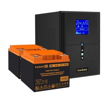Комплект EXEGATE ИБП EX295989RUS + батарея 45Aч EX285666RUS 2шт Комплект EXEGATE ИБП EX295989RUS + батарея 45Aч EX285666RUS 2шт