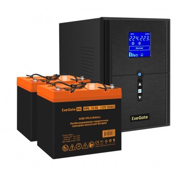 Комплект EXEGATE ИБП EX295989RUS + батарея 55Aч EX285652RUS 2шт Комплект EXEGATE ИБП EX295989RUS + батарея 55Aч EX285652RUS 2шт