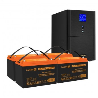 Комплект EXEGATE ИБП EX295990RUS + батарея 100Aч EX285656RUS 4шт Комплект EXEGATE ИБП EX295990RUS + батарея 100Aч EX285656RUS 4шт