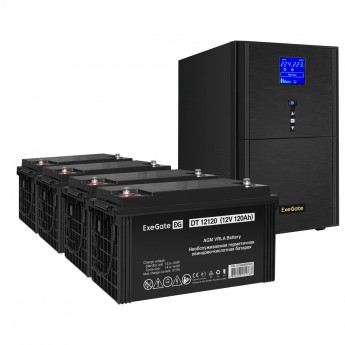 Комплект EXEGATE ИБП EX295990RUS + батарея 120Aч EX282988RUS 4шт