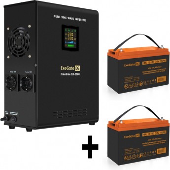 Комплект EXEGATE ИБП EX296002RUS + батарея 100Aч EX285656RUS 2шт Комплект EXEGATE ИБП EX296002RUS + батарея 100Aч EX285656RUS 2шт