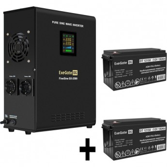 Комплект EXEGATE ИБП EX296002RUS + батарея 150Aч EX282990RUS 2шт Комплект EXEGATE ИБП EX296002RUS + батарея 150Aч EX282990RUS 2шт