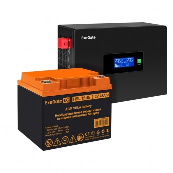 Комплект ИБП EXEGATE IDEALSINE SR-600.LCD.2SH + батарея 45Aч, 1 шт Комплект ИБП EXEGATE IDEALSINE SR-600.LCD.2SH + батарея 45Aч, 1 шт