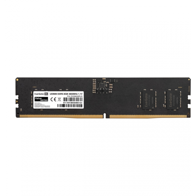 Модуль памяти EXEGATE VALUE DIMM DDR5 8GB 4800MHz PC5-38400 EX298026RUS