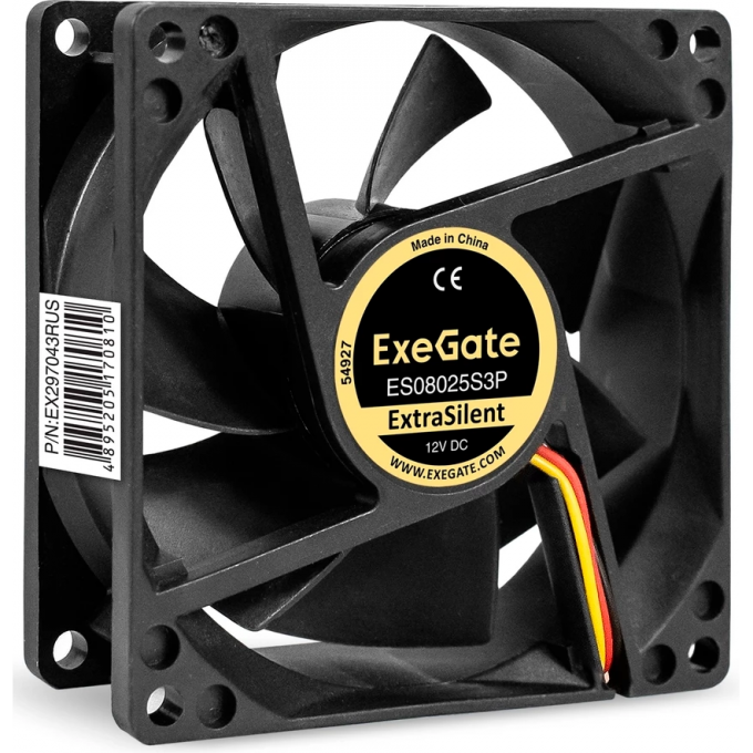 Вентилятор 12В DC EXEGATE EXTRASILENT ES08025S3P EX297043RUS